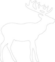 Reindeer  outline silhouette vector