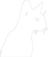 Siamese Cat outline silhouette vector