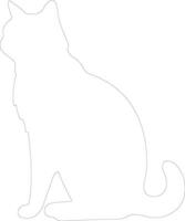 Manx Cat  outline silhouette vector