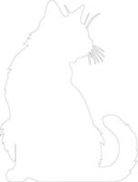 Ragamuffin Cat  outline silhouette vector