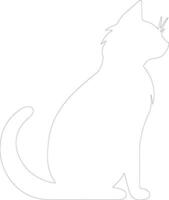 Pixiebob Cat  outline silhouette vector