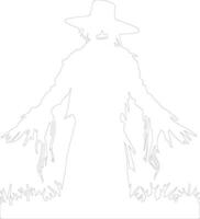 Scarecrow  outline silhouette vector