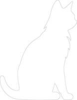 Sokoke Cat  outline silhouette vector