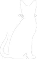 Tonkinese Cat outline silhouette vector