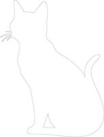 Siamese Cat outline silhouette vector