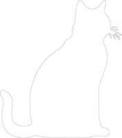 Suphalak Cat outline silhouette vector