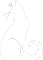Aegean Cat  outline silhouette vector