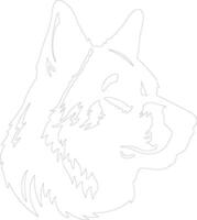 Akita  outline silhouette vector