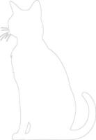 ruso azul gato contorno silueta vector