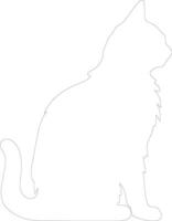 Ussuri Cat outline silhouette vector