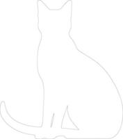 Burmilla Cat outline silhouette vector