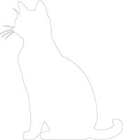 Black cat  outline silhouette vector