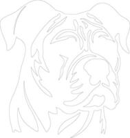 American Bulldog  outline silhouette vector