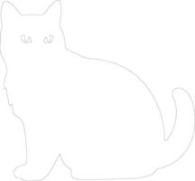 British Shorthair Cat  outline silhouette vector