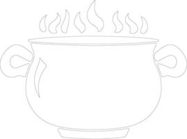 Cauldron  outline silhouette vector