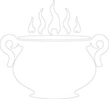 Cauldron  outline silhouette vector