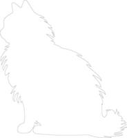 British Longhair Cat outline silhouette vector