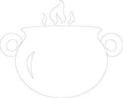 Cauldron  outline silhouette vector