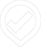 Checkmark icon outline silhouette vector