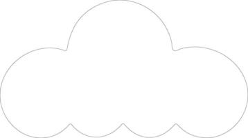 Cloud icon  outline silhouette vector