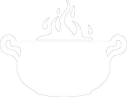 Cauldron  outline silhouette vector