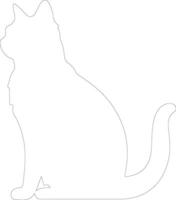 Chartreux Cat  outline silhouette vector