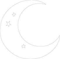 Crescent  outline silhouette vector