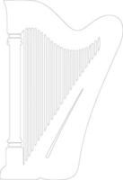 Harp  outline silhouette vector