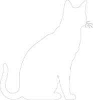 Chausie Cat  outline silhouette vector