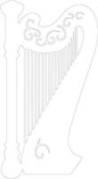 Harp outline silhouette vector