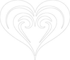Heart icon  outline silhouette vector