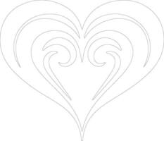 Heart icon  outline silhouette vector