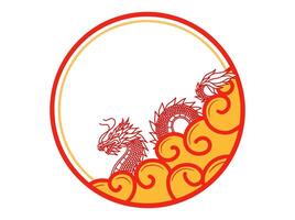 Chinese Dragon Frame Background Illustration vector