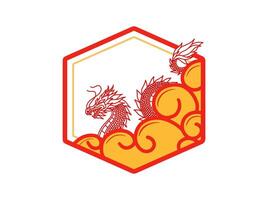 Chinese New Year Dragon Frame Background vector