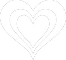 Heart icon  outline silhouette vector