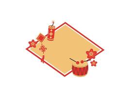 Frame Background Chinese New Year Ornament vector