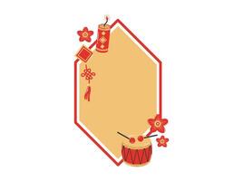 Ornament Frame Background Chinese New Year vector