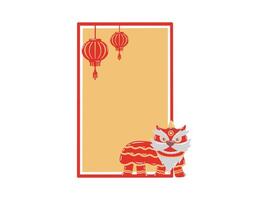 Ornament Frame Background Chinese New Year vector