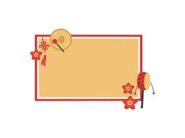 Chinese New Year Frame Ornament Background vector