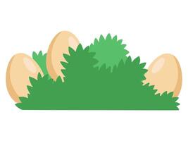 Easter Eggs Grass Background Illustration vector