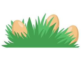 Easter Eggs Background Lying in Grass vector