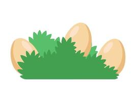 Easter Eggs Grass Background Illustration vector