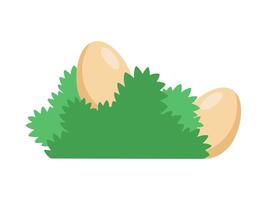 Easter Egg in Green Grass Illustration vector