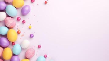 AI generated Beautiful bright minimalistic Easter background with place for text photo