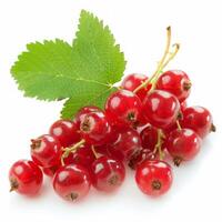 AI generated Beautiful currant berries isolated on white background photo