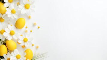 AI generated Beautiful bright minimalistic Easter background with place for text photo