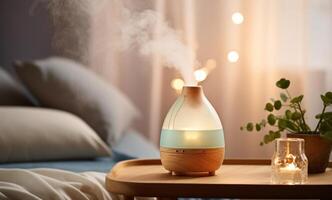 AI generated home fragrance humidifier for bedroom photo