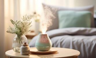 AI generated home fragrance humidifier for bedroom photo