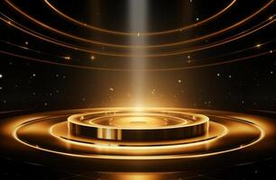 AI generated golden dome background gold banner background photo