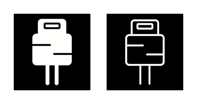 icono de vector de enchufe